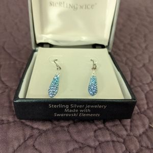 Blue ombre dangle earrings w swarovski